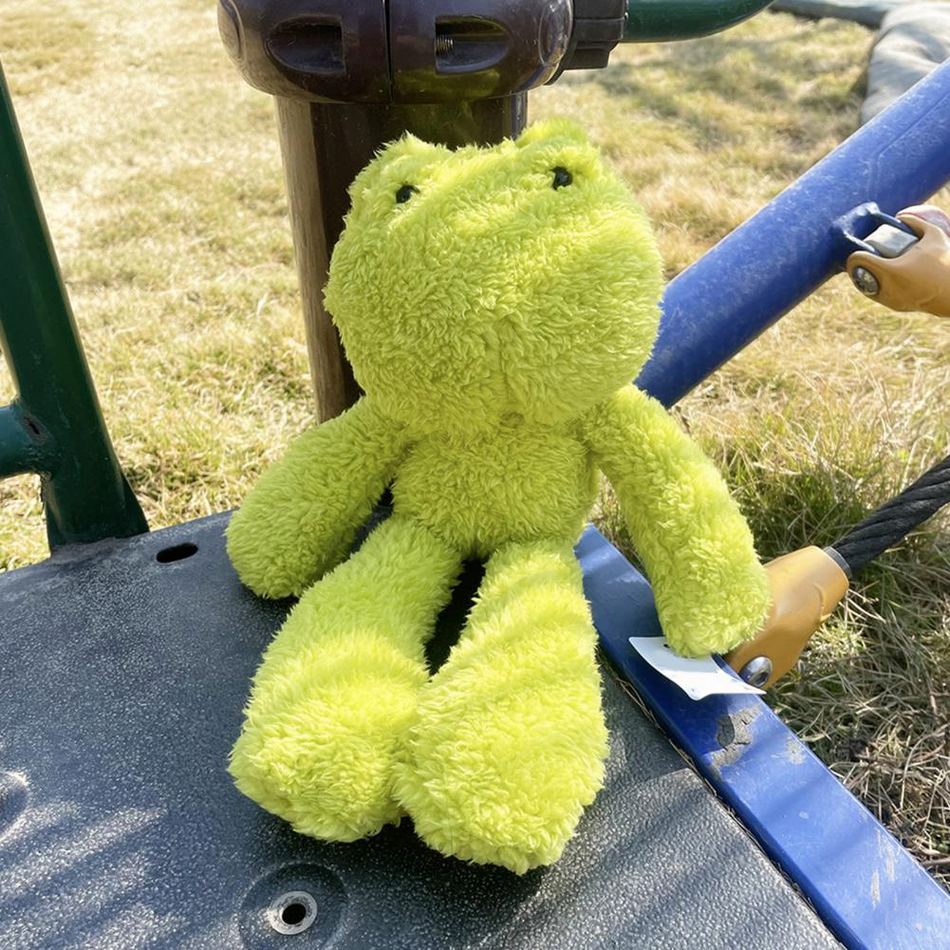 Peluche grenouille verte douce enfant câlin pelucheux La compagnie de la peluche